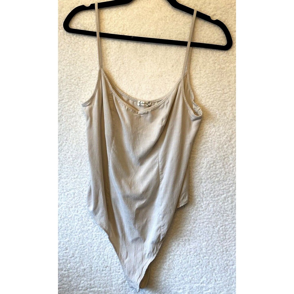 Free People Intimately Body Suit Beige Spaghetti Strap Large